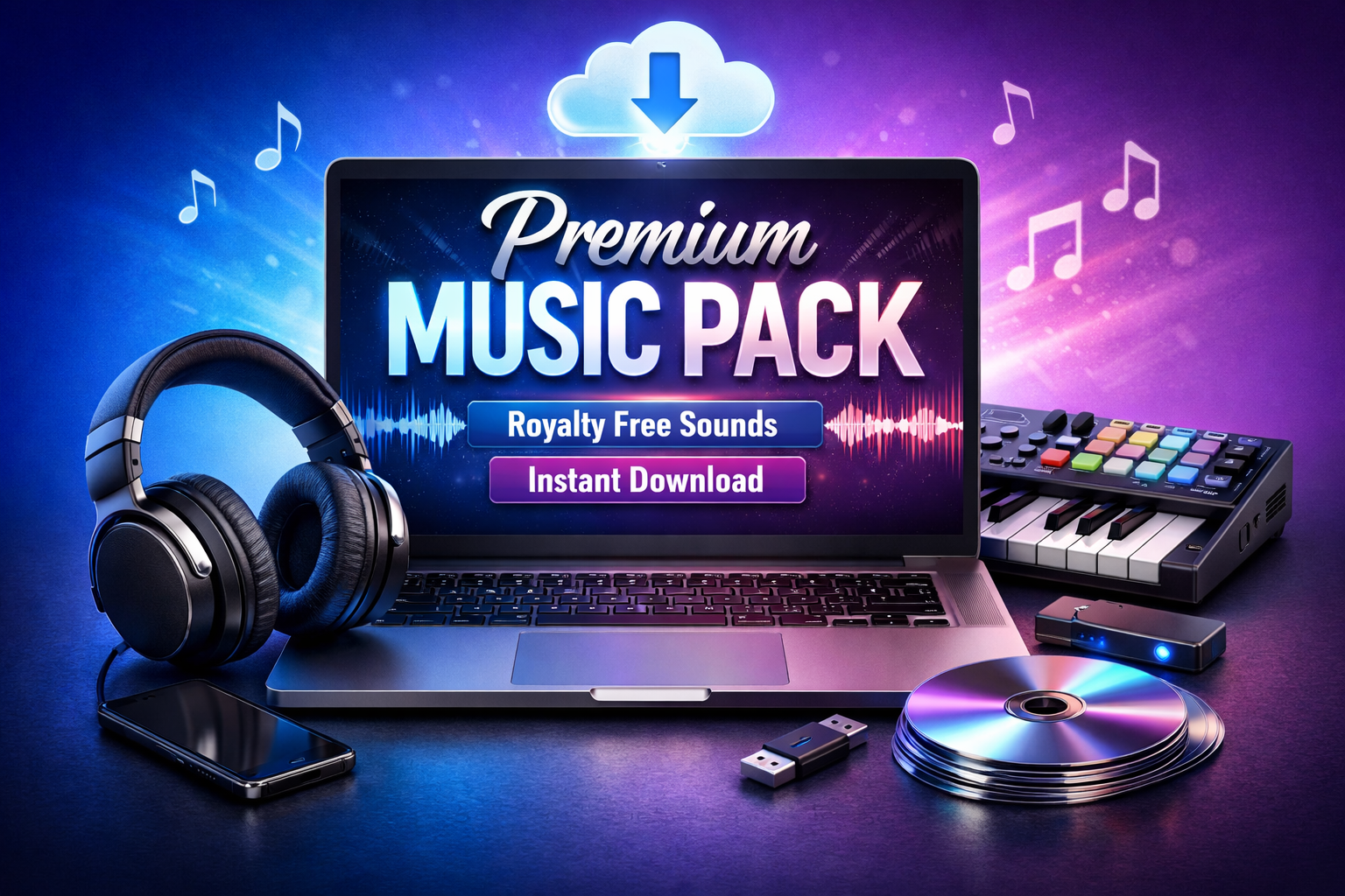 Premium Music Pack royalty free sounds instant download for creators in USA UK Canada